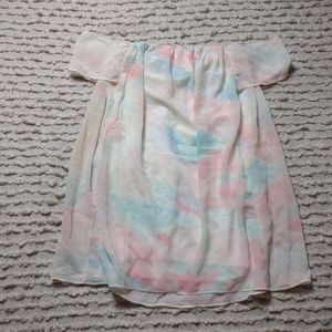 Pastel off the shoulder babydoll dress